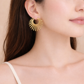 Kaia | Sunflower Punk Hoop Earrings