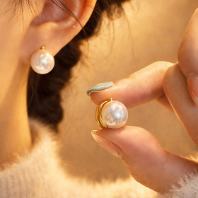 Lyra | Pearl Hemisphere Elegant Earrings