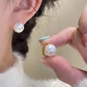 Liora | Pearl Hemisphere Elegant Earrings