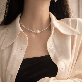 Jessica | Pearl Choker Necklace