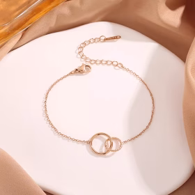 Elara | Minimal Double Circle Titanium Steel Bracelet